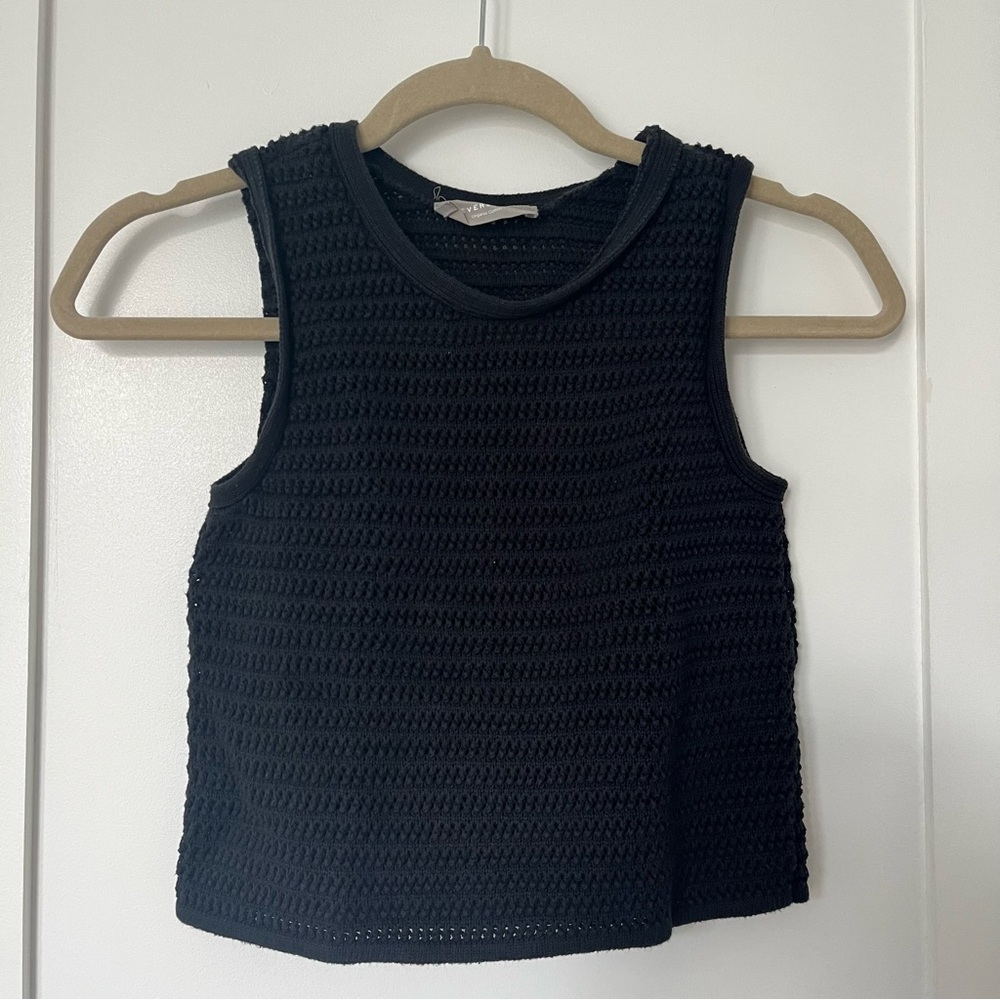 Everlane Black Crochet Tank Top